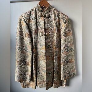 S NISHIMURA Vintage Brocade Jacket Japan Kyoto 40s Kimono Art to Wear Damask M